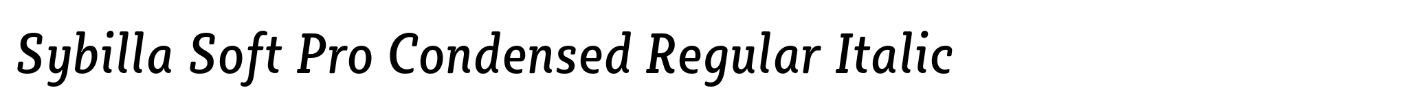 Sybilla Soft Pro Condensed Regular Italic image